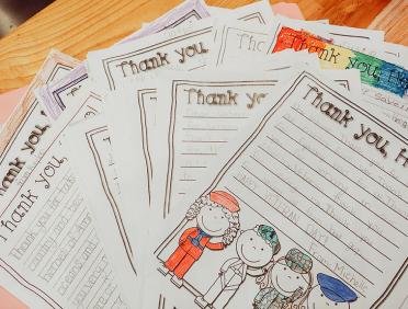 Thank-you notes to veterans