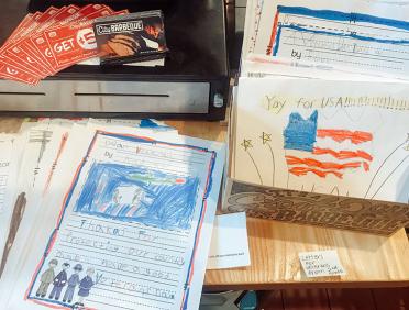 City Barbeque thank-you notes to veterans