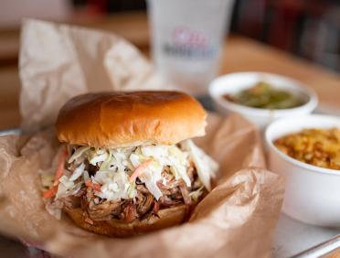 Lolo's pulled pork sandwich