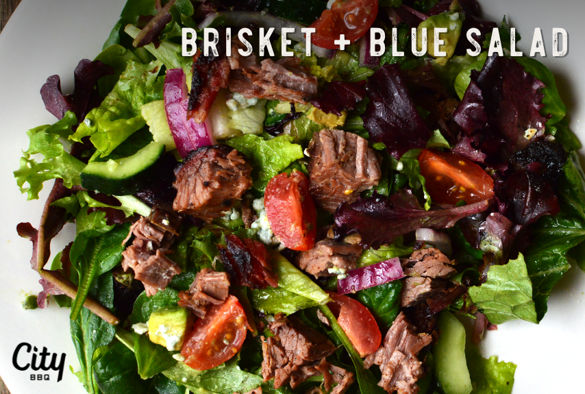 brisket and blue salad